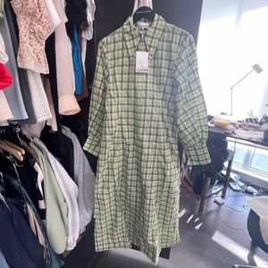 Ganni Seersucker Maxi Dress